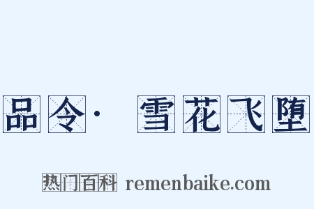 品令·雪花飞堕是什么意思的图片